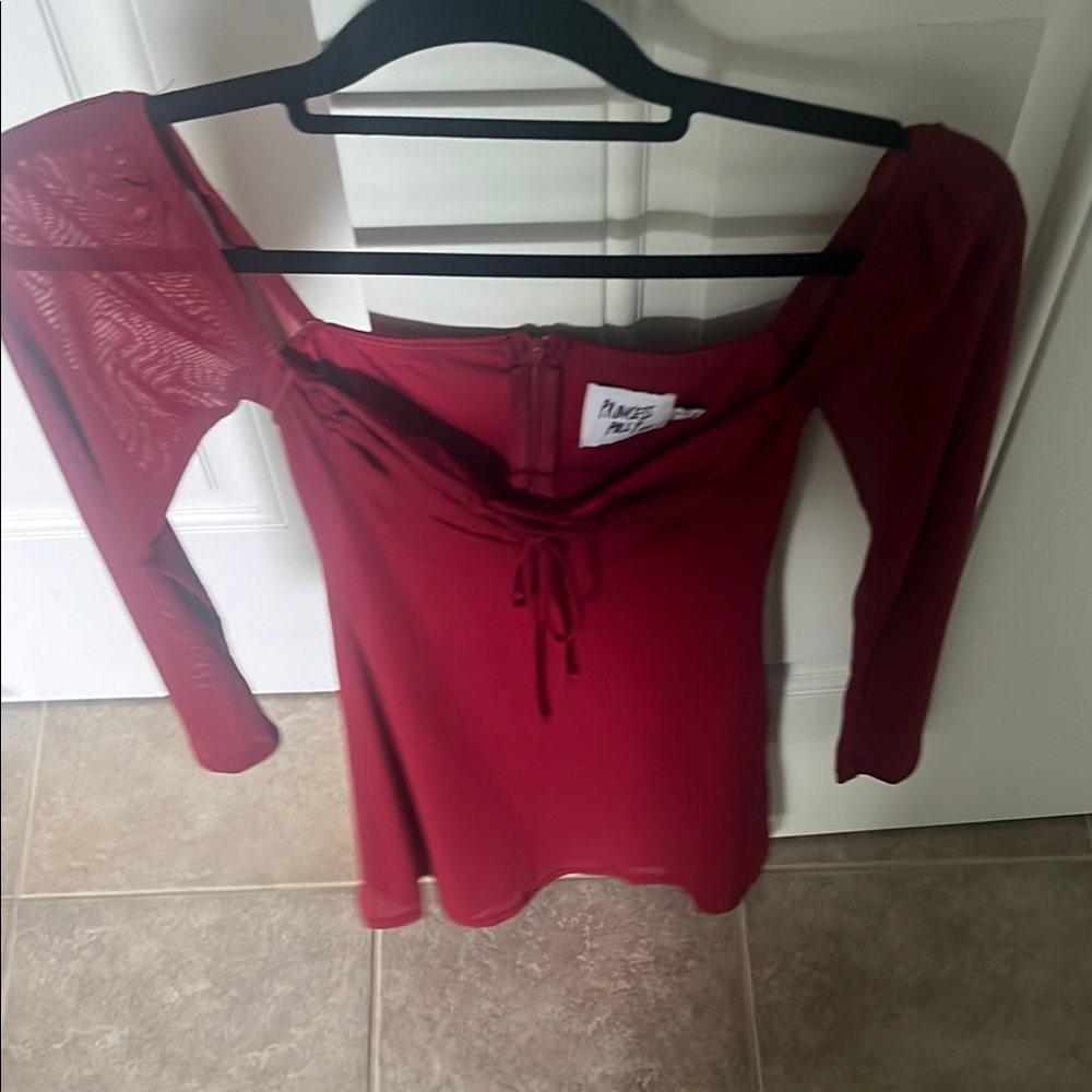 Elegant Red Off-Shoulder Top
